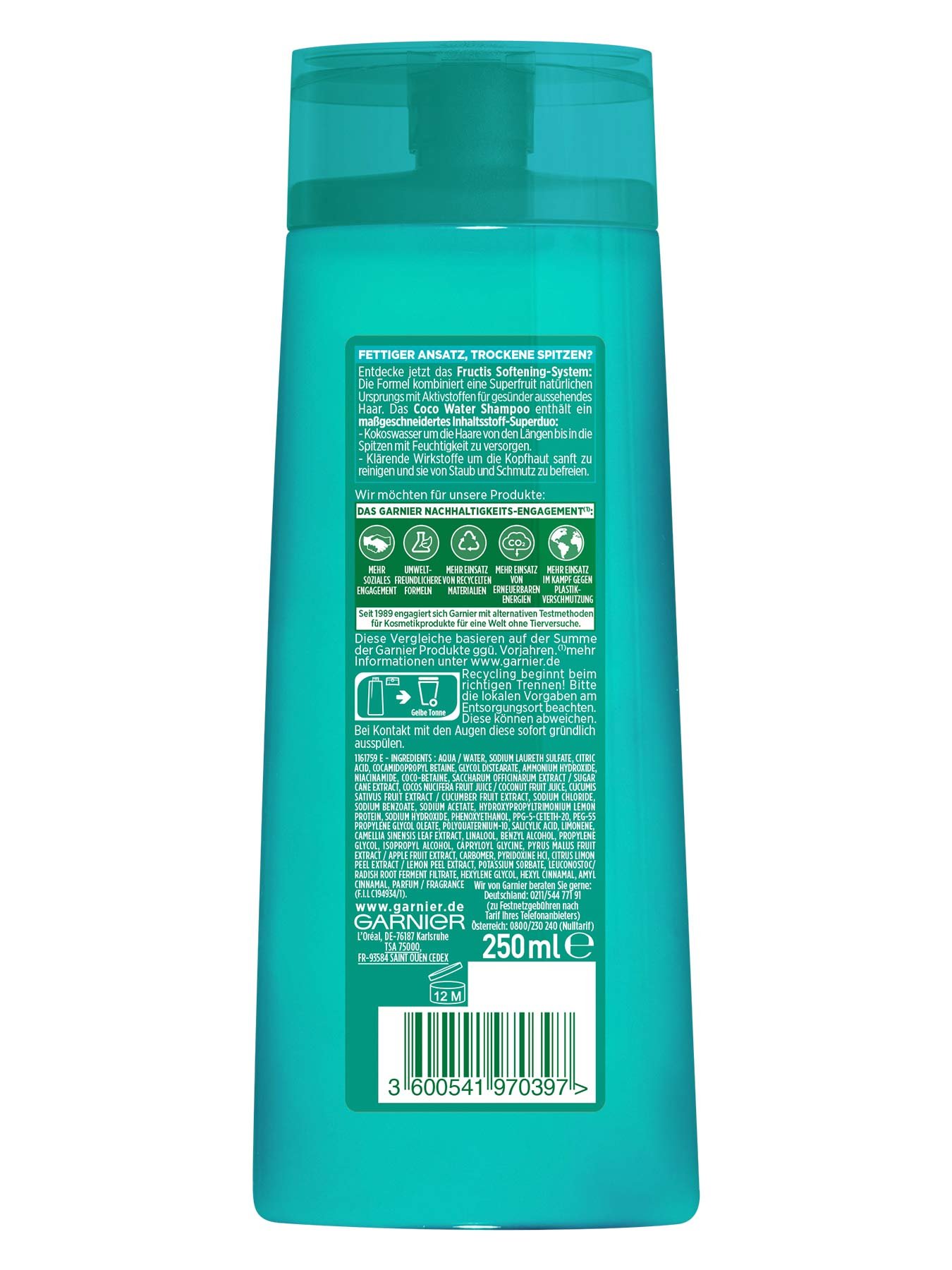 3600541970397 Garnier Fructis Coco Water SH 250ml back gr